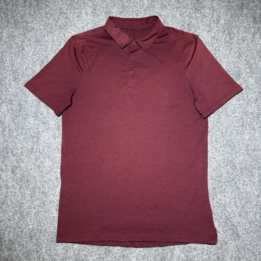 Lululemon Evolution Polo Shirt Men XS Maroon Red Short Sleeve Golf Performance